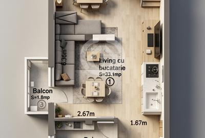 Apartament 67 mp utili | Complet mobilat și utilat | V Aaron, Sibiu - 10