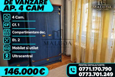 Apartament cu 4 camere decomandat, mobilat în Ultracentral
