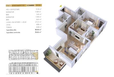 S.C. VIMAK Imobiliare vinde apartament cu 3 camere zona Coresi - 3