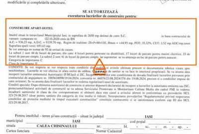 Teren - 2650 mp - Apart Hotel ( 2S+P+M+11 E )  A C -  T Vladimirescu - 2
