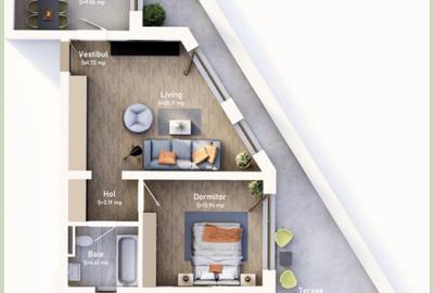 COMISION 0% Apartament cu 2 camere, terasa de 30 mp, bloc nou, zona Mehala - 1