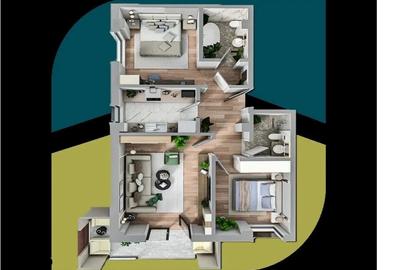 Apartament cu 3 camere în Galata