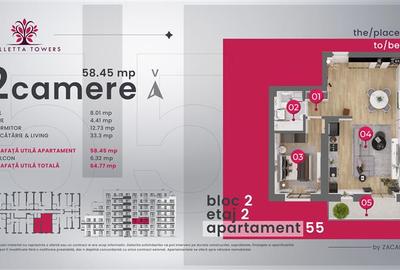Apartament cu 2 camere decomandat în Central