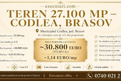 Teren de 27100 mp, în Central