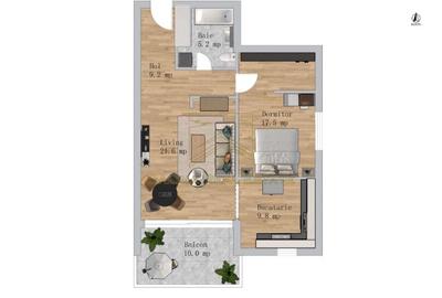 De Vanzare - 2 Camere + Terasa 12 mp - 9