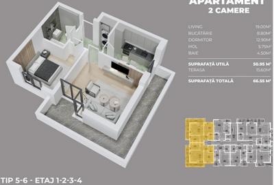 Parc Laurentiu Raiciu apartament 2 camere decomandat. - 2