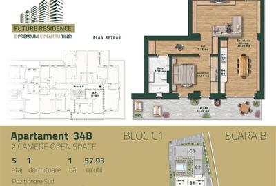 COMISION 0% APARTAMENT 2 CAMERE,terasa 56 mp, piscina, centrala propri - 2