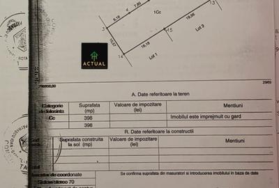 Teren Construcții intravilan de 398 mp, în Cumpăna