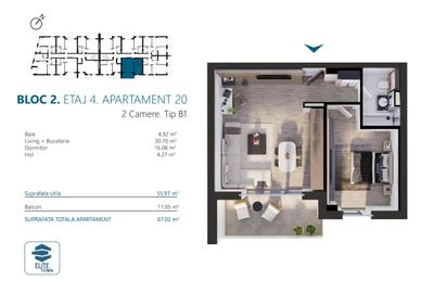 Elite Town Timisoara - Apartament 2 camere | TORONTALULUI - METRO 2 - 2