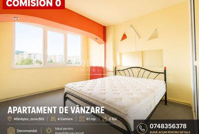 Apartament cu 4 camere decomandat, mobilat în Mănăștur