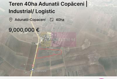 Teren Construcții intravilan de 4000000000 mp, în Adunații-Copăceni