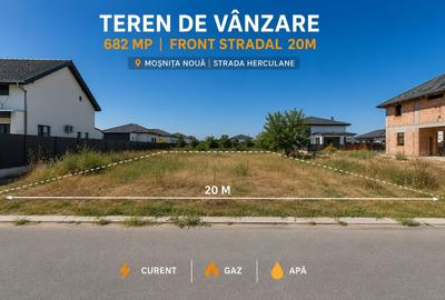Teren Construcții intravilan de 682 mp, în Moșnița Nouă