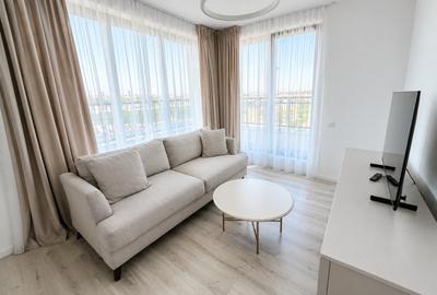 Apartament cu 2 camere semidecomandat, mobilat în Pipera