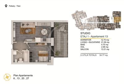 Apartament cu 2 camere semidecomandat în Theodor Pallady