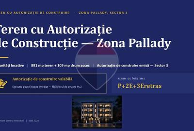 Teren cu autorizatie de constructie in apropierea B-dului Pallady - 1