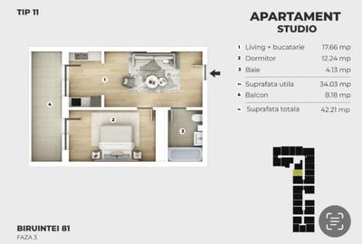 Studio 42mp ~ Bloc Nou Finalizat ~ Mutare imediata - 14