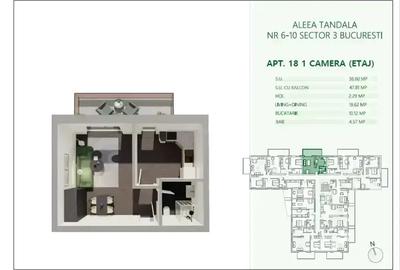 Garsoniera Spatioasa 48 mp 500 m Metrou Mihai Bravu Comision 0 - 9