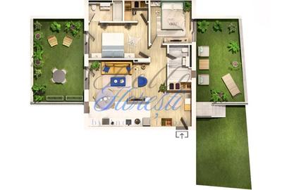 Apartament cu 3 camere semidecomandat în Central