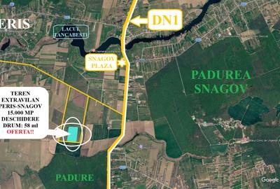 Direct proprietar – Teren 15.000 mp Snagov - Periș (aproape de  DN1, Equestria) - 2