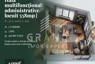 Hală multifuncțională+spații administrative/de locuit 558mp | Iris–Piața 1 Mai - 1