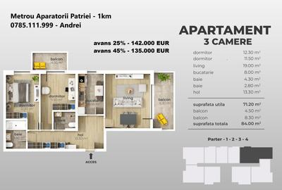 AP 2 cam decomandat 59mp / Aparatorii Patriei metrou 12 min - 9