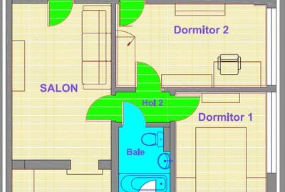 Apartament de 3 camere mobilat si complet utilat - 14