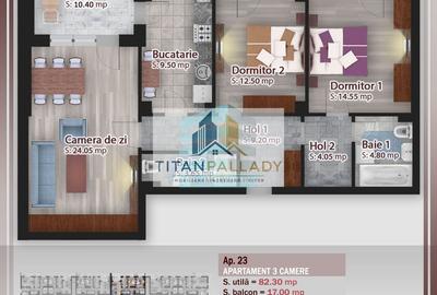 Apartament cu 3 camere în Theodor Pallady