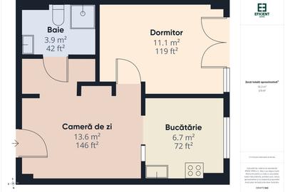 De închiriat - Apartament cu 2 camere -  Zona Confecții - Arad - 16