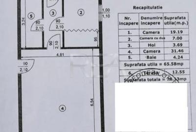 3 camere Unirii, centrală, metrou, an 2004, 78 mp - 1