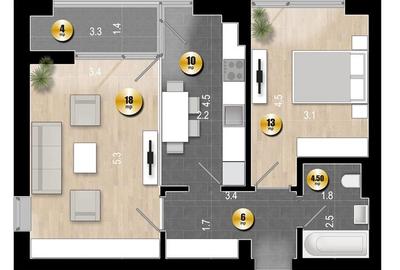 Apartament 2 Camere Incalzire in Pardoseala Ansamblu Nou Rahova - 12