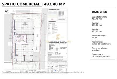 Spațiu comercial, de 493 mp, în 13 Septembrie