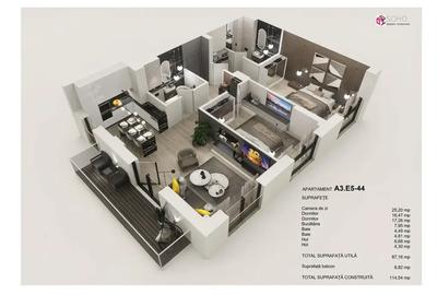 Apartament cu 3 camere semidecomandat în Tractorul