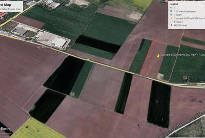 Teren intravilan 2 parcele de 8500 mp front la centura Aradului linga Metro - 1