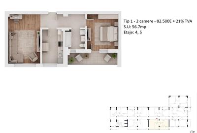 Apartamente 2 camere PLATINUM RESIDENCE Faza 3 - 2026 - Grand Arena - 7
