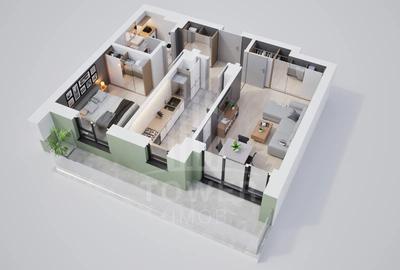 Apartament cu 2 camere decomandat în Exterior Vest