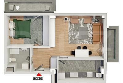 Apartament cu 2 camere decomandat în Dâmbul Rotund
