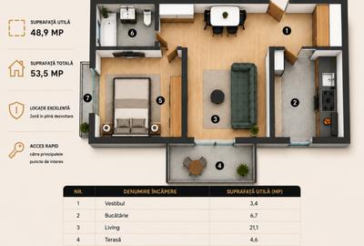 Agora Tunari, apartamente 2 camere,  langa Cosmopolis - 4