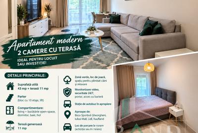 Apartament cu 2 camere semidecomandat, mobilat în Sopor