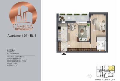 Apartament cu doua camere Campina Residence cu TVA 21% - 2