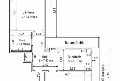 Pacurari-Luk Oil . apartament cu doua camere ,renovat , 72 mp suprafata totala - 6