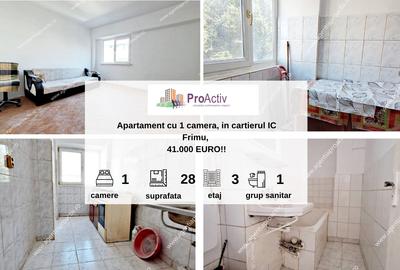 Apartament cu 1 cameră, cartier IC Frimu, etajul 3 - 1