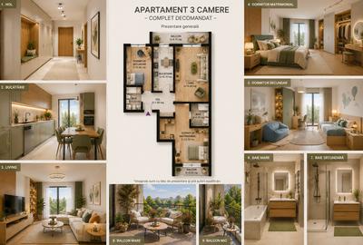 Apartament cu 3 camere decomandat în 1 Decembrie 1918