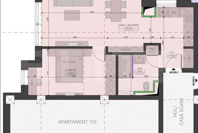Apartament cu 2 camere semidecomandat în Central