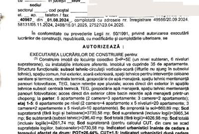 PROIECT AUTORIZAT SECTORUL 1, P+5 , 35 apartamente, 42 locuri parcare - 9