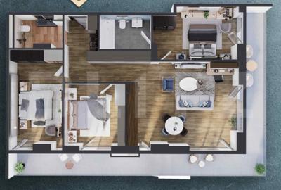 Apartament cu 4 camere semidecomandat în Iris