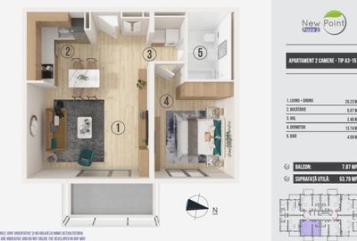 Apartament 2 camere Pipera - Avans 10.000 euro - 19