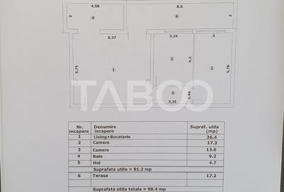 Apartament 3 camere decomandat 81 mp utili + terasa 17 mp nou 2025 - 3