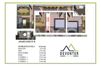Apartament decomandat la parter 3 camere balcon Cartier Arhitectilor - 8