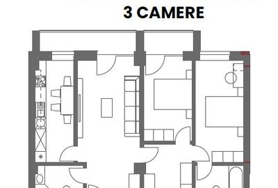 Apartament 3 camere, 2 bai, TVA inclus, parcare subterana, direct dezvoltator - 7