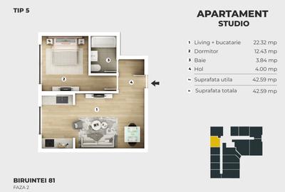 2 camere open-space, Biruintei 81 Residence, Complex cu piscină, Metrou 7 min - 17